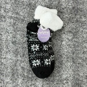 Legale Plush Feet Cozy Fair Isle Snowflake Slippers‎ Socks One Size Acrylic Yarn